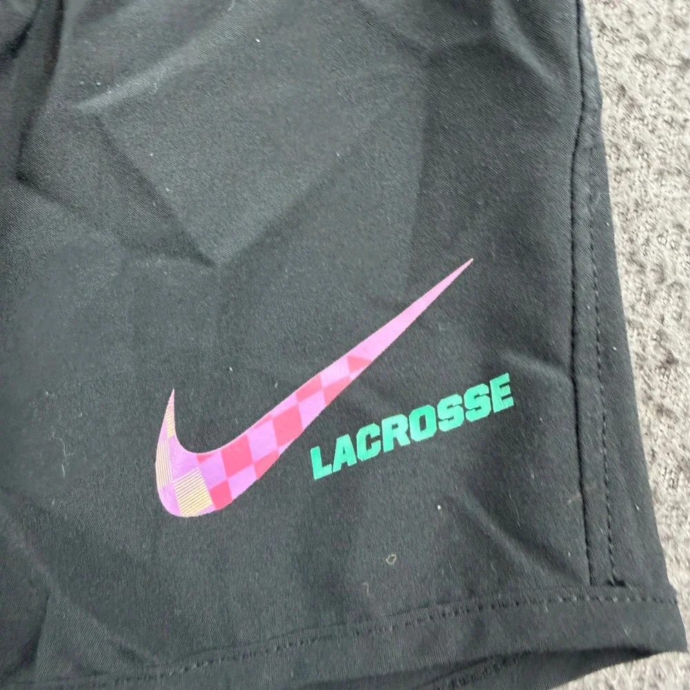 Nike Lacrosse Shorts Women's Small Black Green Dri-FIT Athletic Running Active